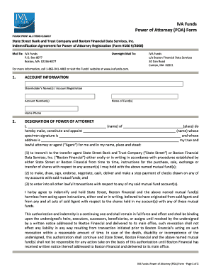 IVA Funds Power of Attorney Form