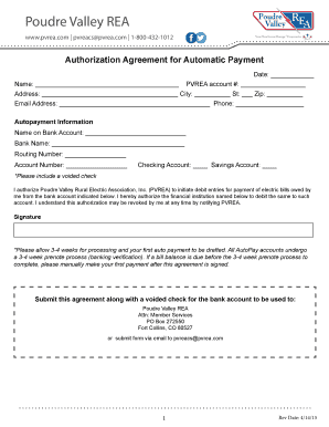 Automatic Payment Authorization Agreement