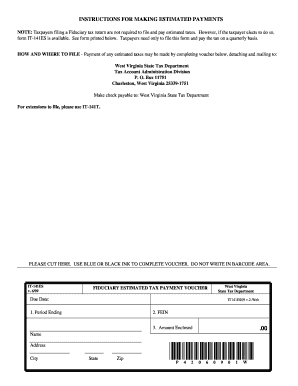 West Virginia Fiduciary Estimated Tax Payment Voucher