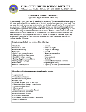 Concussion Information Sheet