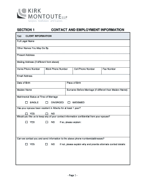Alberta Divorce Application Form