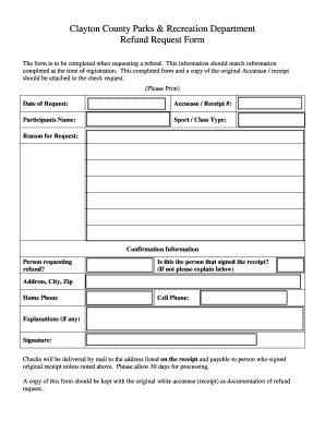 Clayton County Refund Request Form