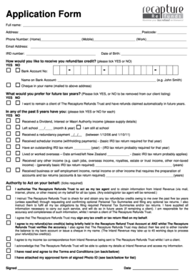 New Zealand Tax Refund Application Form