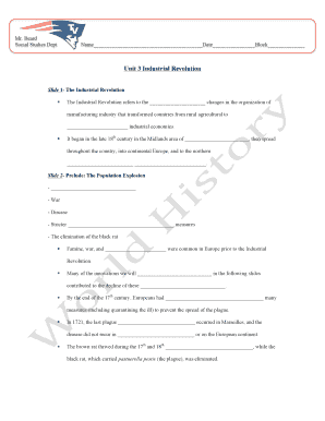 Industrial Revolution Worksheet