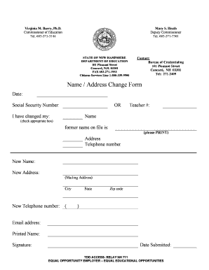 Name Address Change Form