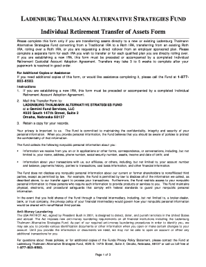 Ladenburg Thalmann Alternative Strategies Fund IRA Transfer Form