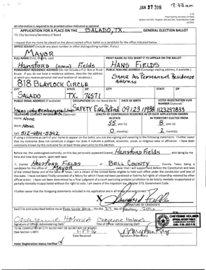Texas General Election Ballot Application