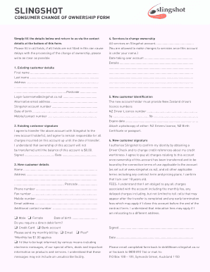 Slingshot Consumer Change of Ownership Form