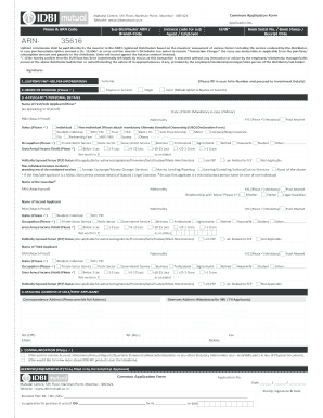 IDBI Mutual Fund Investment Application Form