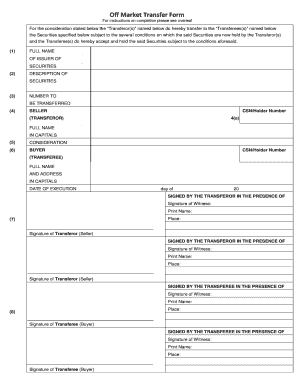 Off Market Transfer Form