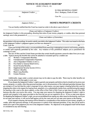 Notice to Judgment Debtor