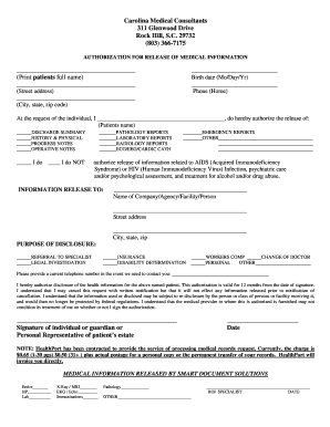 Authorization for Release of Medical Information