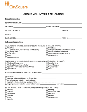 Group Volunteer Application