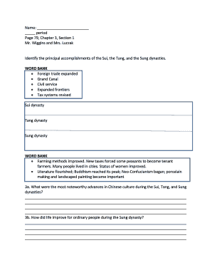 Chinese History Homework Assignment