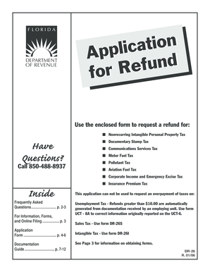 Florida DR-26 Application for Refund