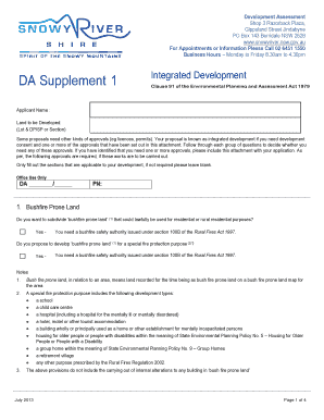 Development Assessment Form