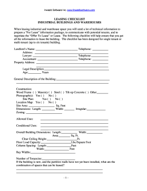 Leasing Checklist for Industrial Buildings and Warehouses