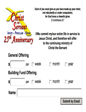Commitment to Christ Offering Form