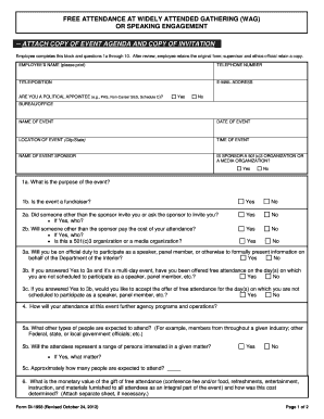 Department of Interior Free Attendance Request Form