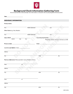 Background Check Information Gathering Form