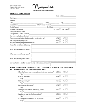 Application for Employment