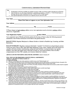 Florida Constitutional Amendment Petition Form
