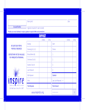 Bank Deposit Slip