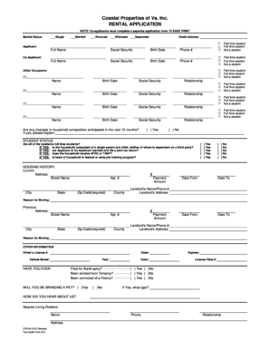 Virginia Rental Application