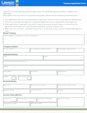 Tenancy Application Form