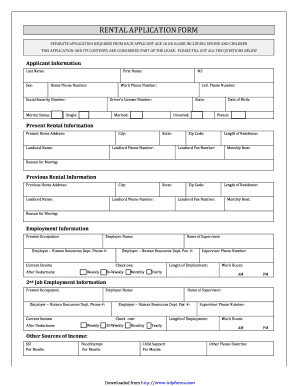 Rental Application Form