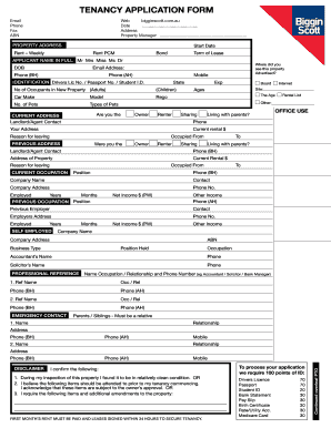 Tenancy Application Form