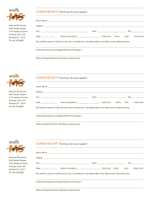Donor Receipt Form