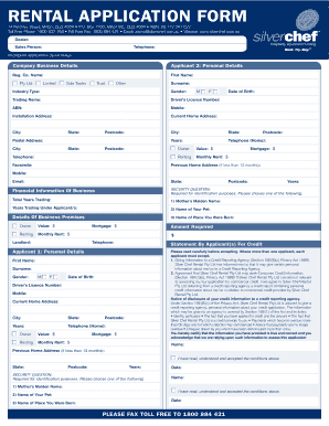 Rental Application Form