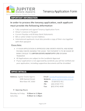 Tenancy Application Form
