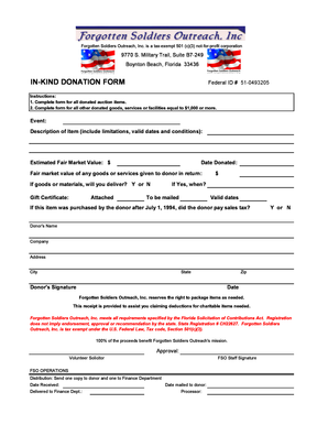 In-Kind Donation Form
