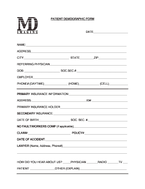 Patient Demographic Form