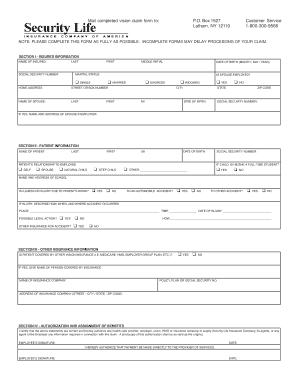 Vision Insurance Claim Form