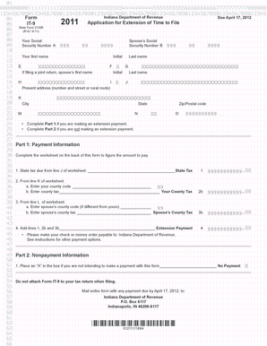Indiana IT-9 Form 2011