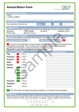 Scottish Charity Annual Return Form