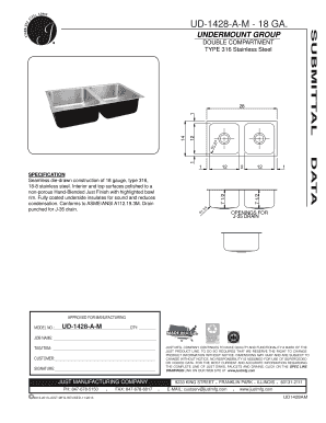 Undermount Stainless Steel Sink Specification Form