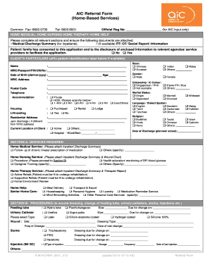 AIC Referral Form for Home-Based Services