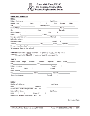 Patient Information and Insurance Form