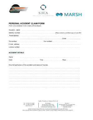Personal Accident Claim Form