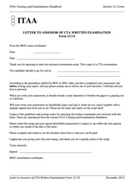 Retirement letter to employer uk - LETTER TO ASSESSOR OF CTA WRITTEN EXAMINATION - itaaworld