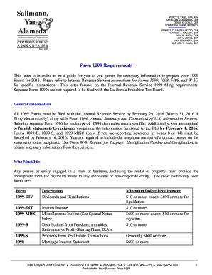 IRS 1099 Form Requirements Guide