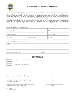 Voluntary Time-Off Request Form