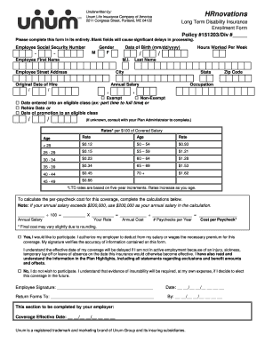 Long Term Disability Insurance Enrollment Form