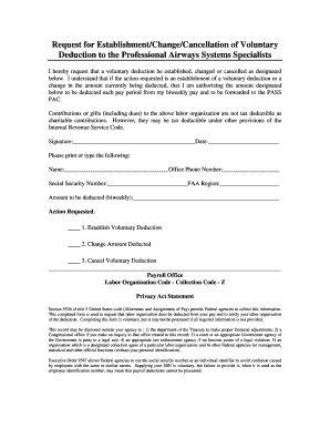 Voluntary Deduction Request Form