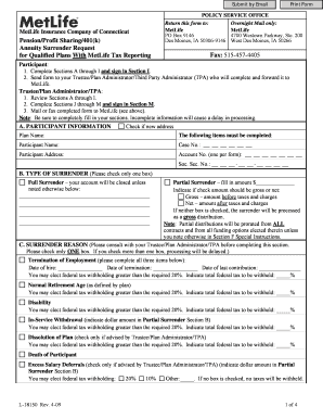 Annuity Surrender Request Form