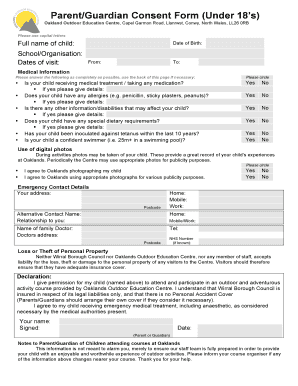 Parent Guardian Consent Form